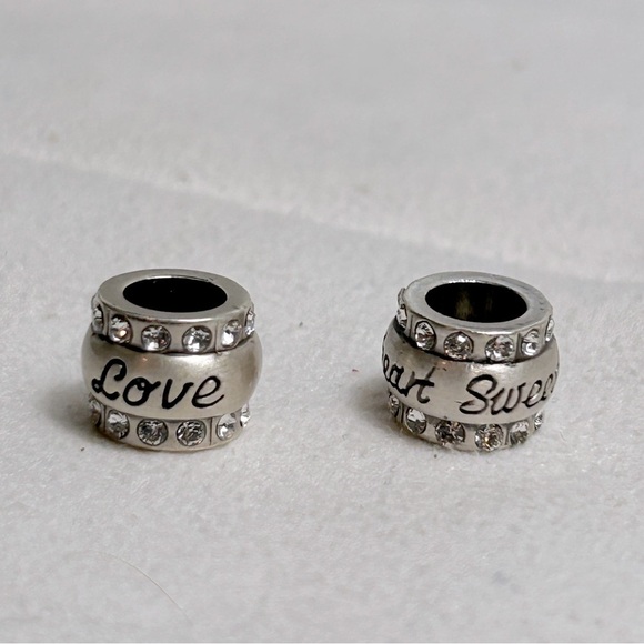 Brighton Jewelry - Brighton Love & Sweetheart Beads Brushed Silver Plated Swarovski Crystals 7/16"